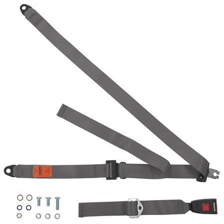 Rear Seat Belt Kit Static Grey 3-Point - LL1317GREY - Securon