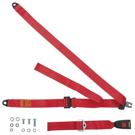 Rear Seat Belt Kit - Static Static Type - Each - Red - LL1317RED - Securon