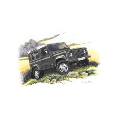 Defender 90 Stationwagon 1991-2007 Personalised Portrait in Colour - LL1746COL