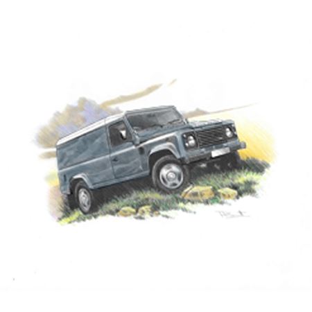 Defender 110 Hard Top 2007on Personalised Portrait in Colour - LL1875COL