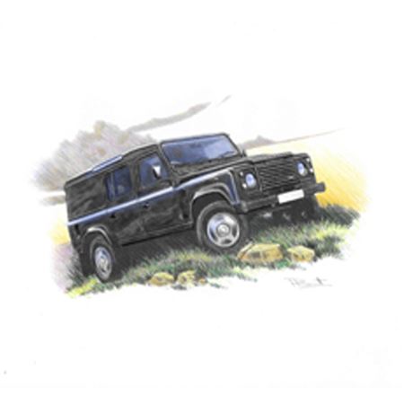 Defender 110 Utility Wagon 2007on Personalised Portrait in Colour - LL1876COL