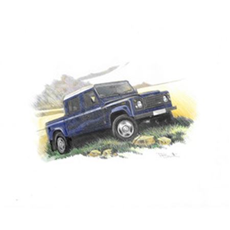 Defender 130 Double Cab 1991-2007 Personalised Portrait in Colour - LL1877COL