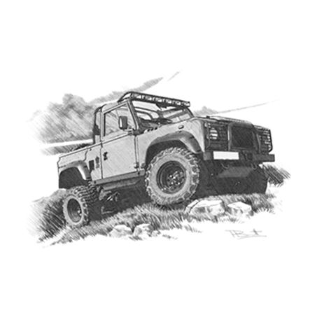 Defender 90 Extreme Personalised Portrait in Black & White - LL1878BW