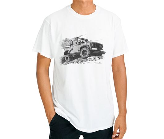 Defender 90 Extreme - T Shirt in Black & White - LL1878TSTYLE