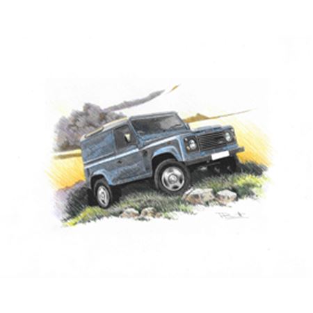 Defender 90 Hard Top 2007on Personalised Portrait in Colour - LL1879COL