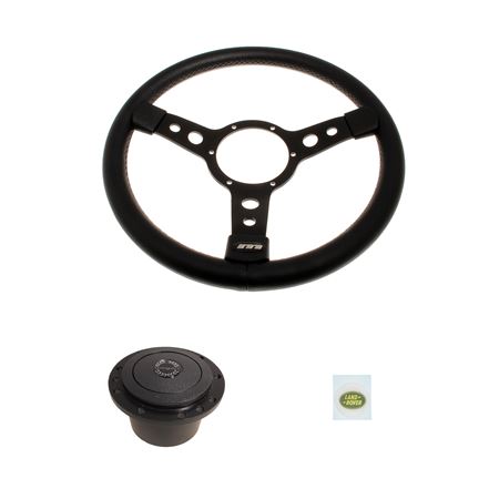 Vinyl Steering Wheel & Boss 14 inch - Semi Dish Black Centre - LL1959B - Mountney
