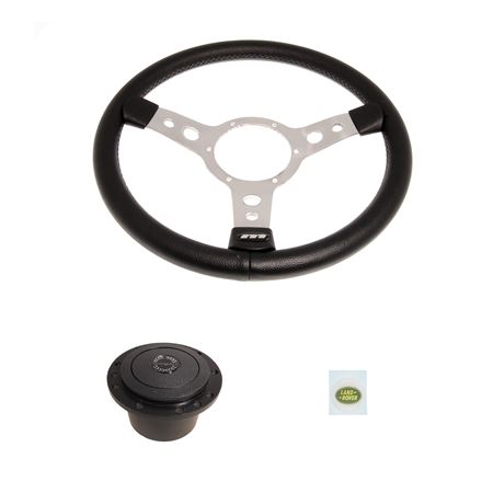 Vinyl Steering Wheel & Boss 14 in - Semi Dish Polished Centre - LL1959P - Mountney