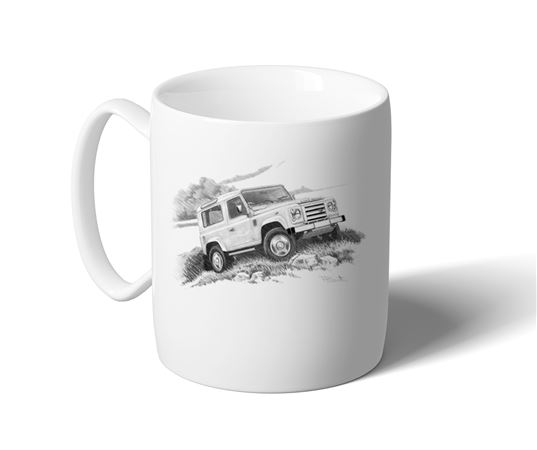 Defender 90 Yachting LE 2011on MUG - Black and White with Reg - LL2100BWMUG