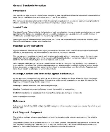 Service Manual - Discovery 3 - 2004-2009 - LR3WKSMGR - OTP