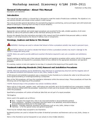 Service Manual - Discovery 4 - 2009-2012 - LR4WKSMGR - OTP