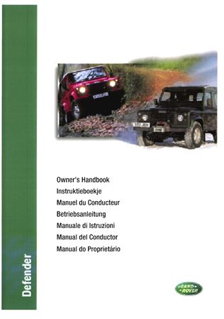 Owners Handbook - Defender - 1998 - LRL0151ENGGR - OTP