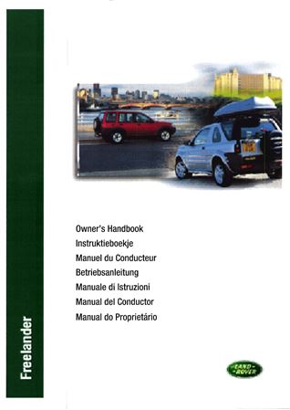 Owners Handbook - Freelander 1 English - 1999-2000 - LRL0313ENGGR - OTP