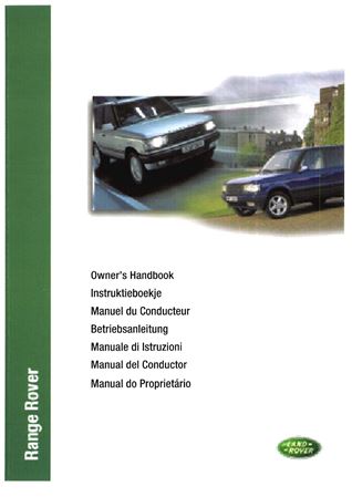 Owners Handbook - Range Rover P38A - 2000-2001 - LRL0314ENGGR - OTP