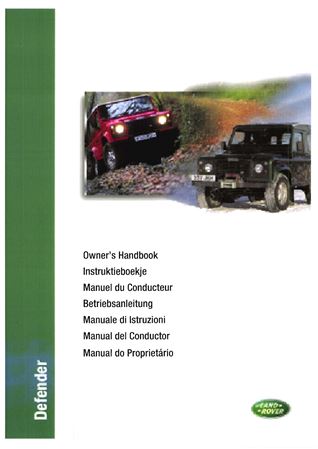 Owners Handbook - Defender - 2000-2001 - LRL0336ENGGR - OTP