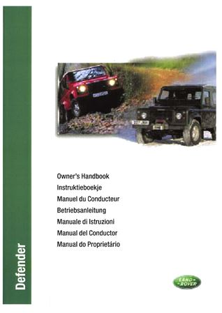 Owners Handbook - Defender - 2002 - LRL0439ENGGR - OTP