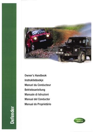 Owners Handbook - Defender Export - 2002 - LRL0439ENXGR - OTP