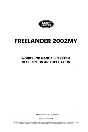 System Description & Operation - Freelander 1 NAS - 2001-2006 - LRL0503NASGR - OTP