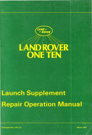 Repair Operation Manual - Land Rover 110 - 1983-1984 - LRTL23GR - OTP
