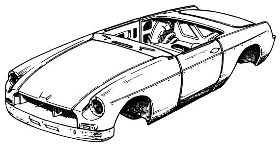 MGB Bodyshell - Roadster