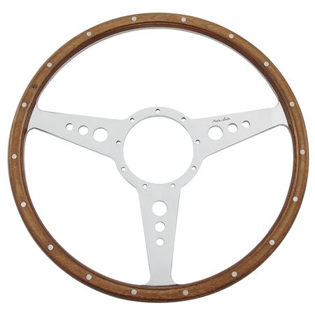 Steering Wheel 14" Wood Flat - MK314F - Moto-Lita