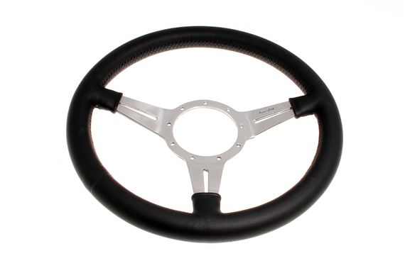 Steering Wheel 14" Leather Dished with Slots - MK414DS  - Moto-Lita