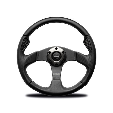 Steering Wheel - Jet Black Leather & Spokes 350mm - MOMO2012 - Momo