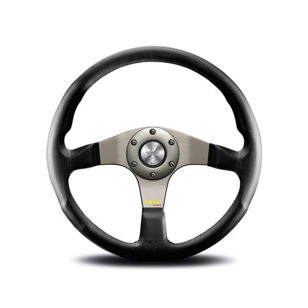 Steering Wheel - Tuner Black Leather & Anthracite Spokes 320mm - MOMO2018 - Momo