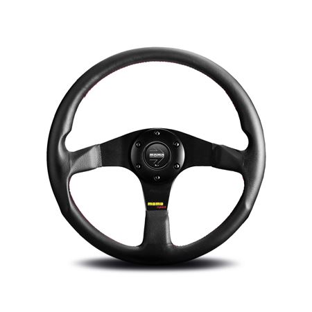Steering Wheel - Tuner Black Leather & Black Spokes 350mm - MOMO2021 - Momo