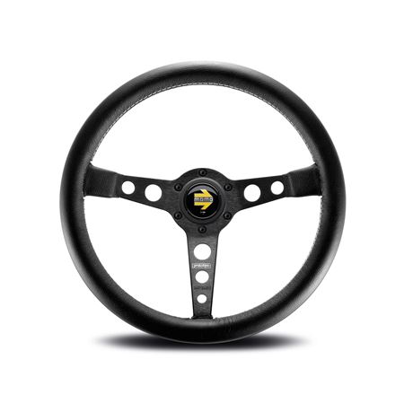 Steering Wheel - Prototipo Black Leather Black Spoke 350mm - MOMO2023 - Momo