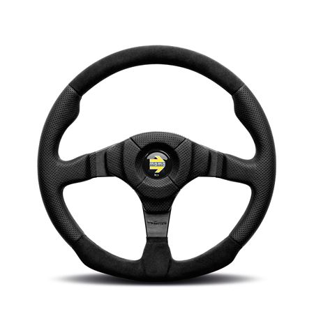 Steering Wheel - Dark Fighter Black Air Leather Black Spoke 350mm - MOMO2028 - Momo