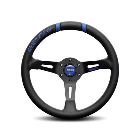 Steering Wheel - Drifting Black Blue Insert Black Spoke 330mm - MOMO2029 - Momo
