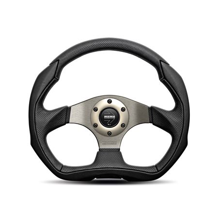 Steering Wheel - Eagle Black Leather Anthracite Spoke 350mm - MOMO2031 - Momo
