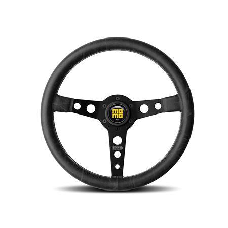 Steering Wheel - Prototipo Black Leather Black Spoke 350mm - MOMO2034 - Momo