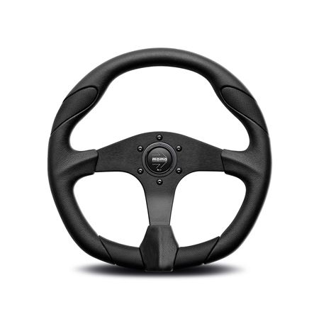 Steering Wheel - Quark Black Polyurethane Black Spoke 350mm - MOMO2037 - Momo