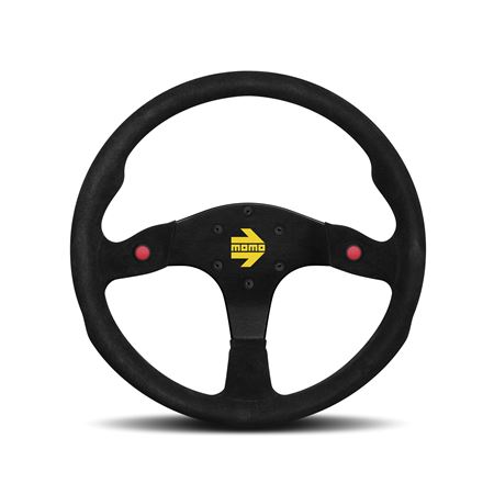 Steering Wheel - Mod.80 Black Suede Black Spoke Horn Buttons 350mm - MOMO2082 - Momo