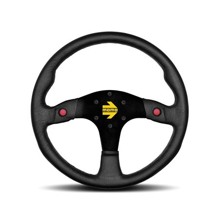 Steering Wheel - Mod.80 Black Leather Black Spoke Horn Buttons 350mm - MOMO2083 - Momo