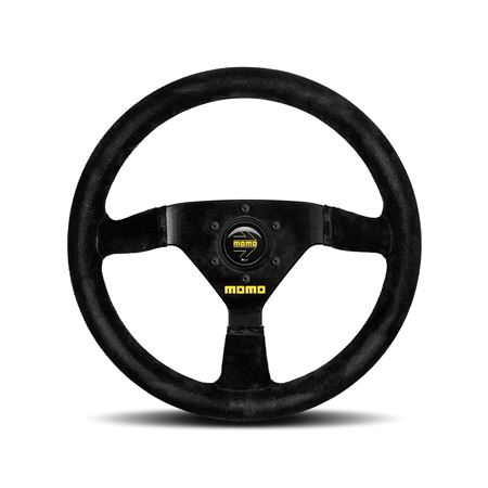 Steering Wheel - Mod.69 Black Suede Black Spoke 350mm - MOMO2084 - Momo