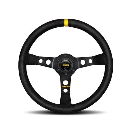 Steering Wheel - Mod.07 Black Leather Black Spoke 350mm - MOMO2089 - Momo