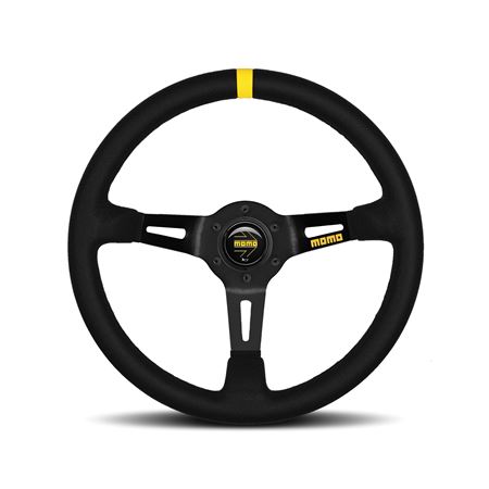 Steering Wheel - Mod.08 Black Leather Black Spoke 350mm - MOMO2092 - Momo