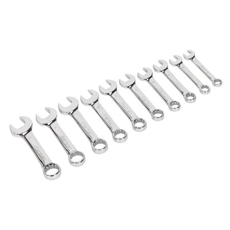 Spanner Set Combination Stubby 10-19mm Metric (10 piece) - MTR131308 - Sealey