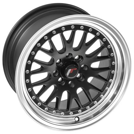 Alloy Wheel JR10 8" x 15" ET20 Matt Black Polished Lip - MXVJR108 - JR-Wheels