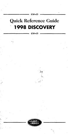 Quick Reference Guide - Discovery 1 NAS - 1998-1999 - QRG1998GR - OTP