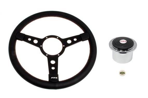 Steering Wheel Kit 15" Leather Semi Dished Black Centre & Alloy Boss - RA1441BA - Mountney