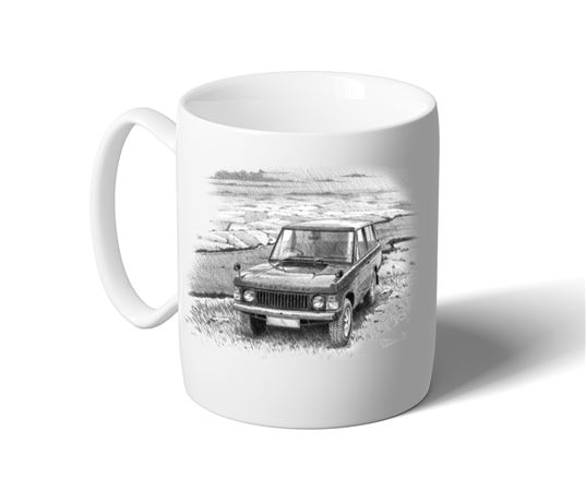 Range Rover Classic 3 Door 70-86 Mug - Black & White with Reg - RA1534BWMUG