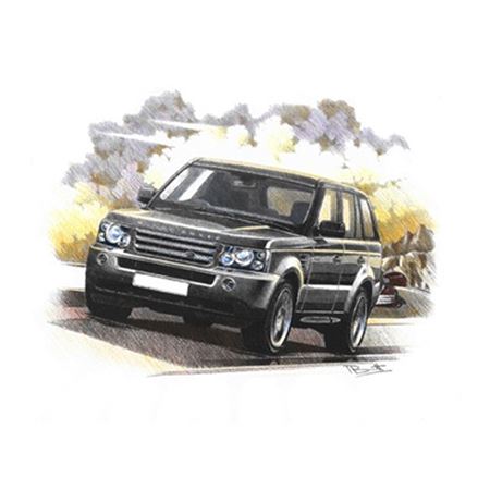 Range Rover Sport 2005-2009 Personalised Portrait in Colour - RA1539COL