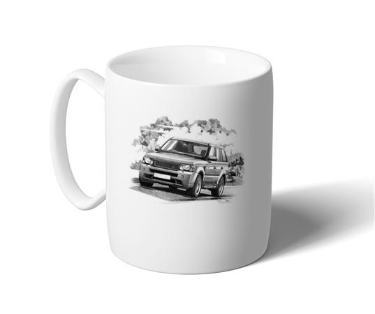 Range Rover Sport HST Series 1 Mug - Black & White with Reg - RA1540BWMUG