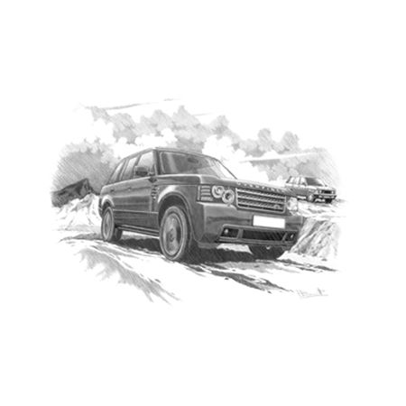 Range Rover Series 3 Overfinch Personalised Portrait in Black & White - RA2151BW
