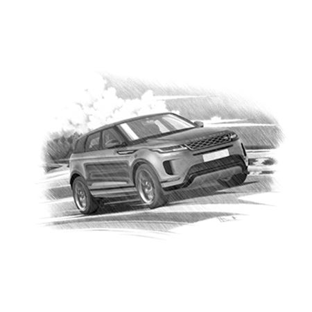 Range Rover Evoque SE 2018 on Personalised Portrait in Black & White - RA2153BW