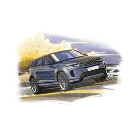 Range Rover Evoque SE 2018 on Personalised Portrait in Colour - RA2153COL