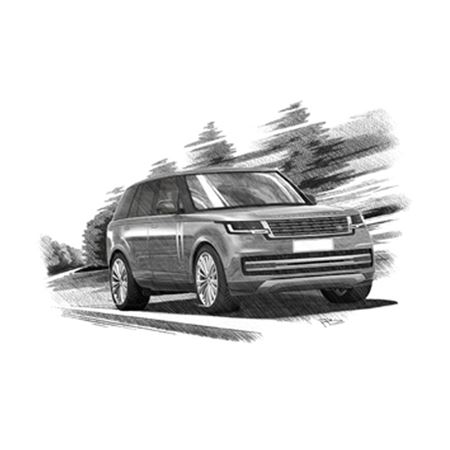 Range Rover Series 5 1st Edition 2022on Personalised Portrait in Black & White - RA2155BW